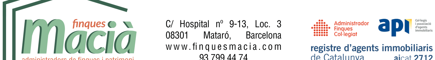 Coberta de INMOBILIARIA Finques Macià